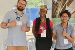 Nicolas, Raphaela et Nomena, membre du défap au grand kiff