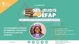 Les jeudis du défap avec Fifamé Fidèle Houssou Gandonou